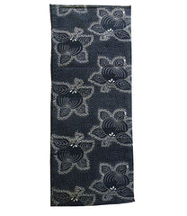 A Length of Indigo Dyed Katazome Cotton: "Glowing" Tachibana