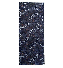 A Length of Katazome Dyed Cotton: Tachibana and Folding Fans