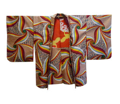 A Meisen Silk Haori: Vibrant Swirls