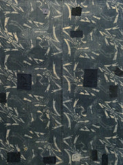 A Tall and Beautifully Patched Katazome Boro Cloth: Two Panels