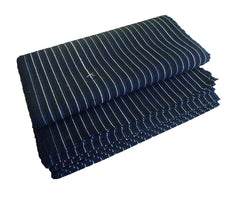 A Bolt of Unused Striped Cotton: Indigo