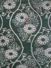 A Length of Overdyed Indigo Katazome Cotton: Floral Tatewaku