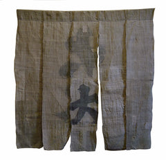 A Large, Five Panel Boro Asa Noren: Patched and Mended