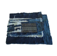 A Group of Old Hand Spun Cotton Fragments: Beautifully Indigo Dyed