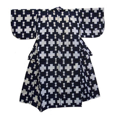 An Adolescent Girl's Boldly Graphic Kasuri Kimono: Re-made