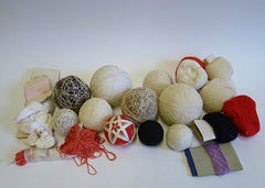 A Group of Partially Made Temari and Cotton Threads: All Stages of Making