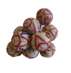 A Cluster of 12 Small Temari: Hand Wound