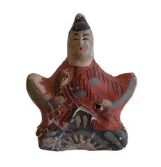 A Small and Fragile Molded Paper and Clay Tenjin: Hand Painted