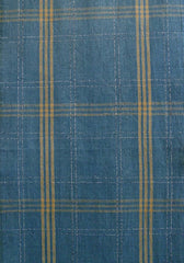 A Length of Beautiful Hand Woven Striped Cotton: Pale Blue and Maize