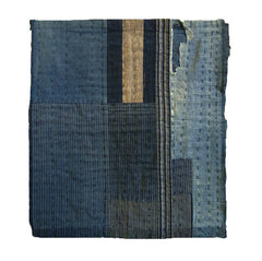 A Thickly Layered Sashiko Stitched Boro Mat: Nice Indigos