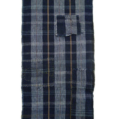 A Length of Nicely Mended Plaid Cotton: Camouflaged Patches
