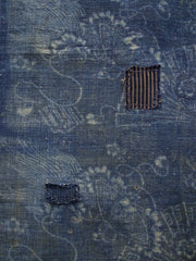 A Length of Katazome Dyed Cotton: Boro and Patches