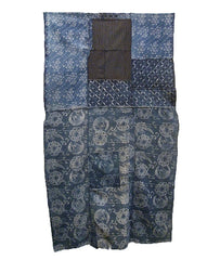 An Indigo Dyed Katazome Boro Futon Cover: Clashing Patterns