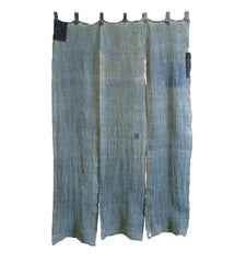 A Wonderful Indigo Dyed Boro Noren: Patched and MendedHemp Cloth