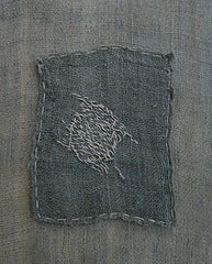 A Length of Boro Mosquito Netting: Loosely Woven Hemp and Patches