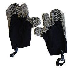 A Pair of Heavily Sashiko Stitched Work Gloves: Rural Work Gear