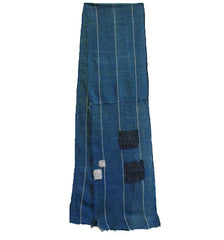 A Gorgeously Patched Length of Cotton Kaya: Indigo Dyed Mosquito Netting