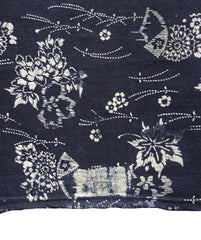 A Length of Double Sided Katazome: Many Floral Images on an End Bolt