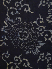 A Length of Indigo Dyed Katazome Cotton: Mottled Blues