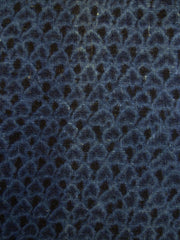 A Length of Indigo Dyed Blue on Blue Shibori: Hand Spun Cotton