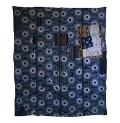A Large, Four Panel Boro Katazome Futon Cover: Beautifully Repaired