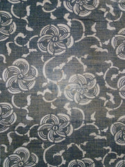 A Length of Faded Katazome Cotton: Stylized Plum Blossoms