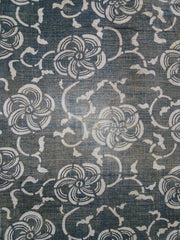 A Length of Faded Katazome Cotton: Stylized Plum Blossoms