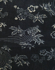 A Length of Indigo Dyed Katazome Cotton: Rich Symbolism