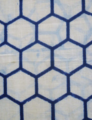 A Length of Tortoise Shell Stenciled Cotton: Offset Dye