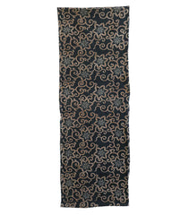 A Length of Indigo Dyed Cotton Katazome: Clematis and Arabesque