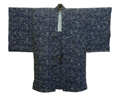 An Omi Jofu Indigo Dyed Hemp or Ramie Jacket: Wonderful Kasuri