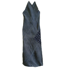 A Kasuri Dyed Hemp Tsunobukuro: Mended Horn Bag