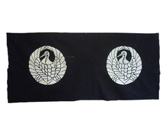 An Indigo Dyed Tsutsugaki Cloth: Two Stylized Cranes