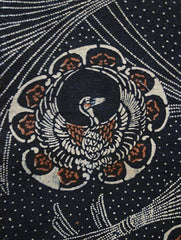 A Length of Indigo Dyed Katazome Cotton: Tsurukame and Noshi