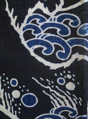 A Length of Tsutsugaki Dyed Cotton: Partial Scene of Sea and Crane