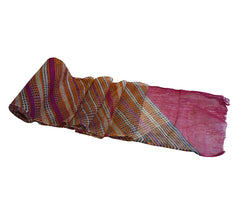 A Beautifully Shape Resist Dyed Rajasthani Turban: Complex Embedded Pattern
