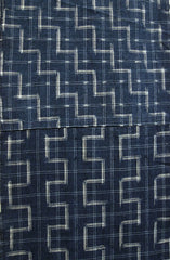 A Length of Two Related Kasuri Designs: Hand Stitched