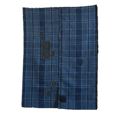 A Subtle and Patched Plaid Boro Cloth: Two Panels