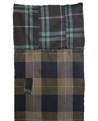A Length of Pieced Plaids: Patched and Faint Stains