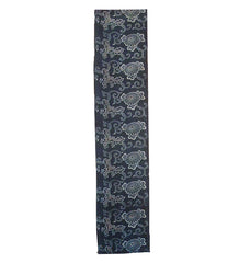 A Generous Length of Katazome Dyed Cotton: Faded, Rustic Flowers