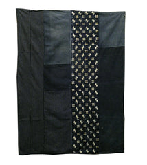 A Large, Lined, Two-Sided Coverlet: Pieced Indigo Dyed Cotton