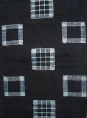 A Length of Blue-on-Blue Kasuri Cotton: Thickly Woven