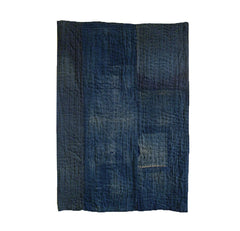 A Thickly Layered, Sashiko Stitched Mat: Indigo Dyed Cotton