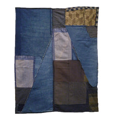 A Small Boro Mat: Very Unusual Diagonal Pieced Construction