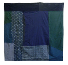 A Pieced Kotatsugake of Commercial Cottons: Boldly Arranged Design
