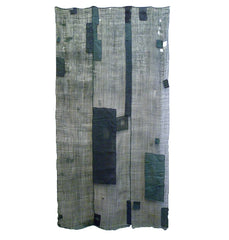 A Good-Sized and Lavishly Patched Mosquito Net: Three Panels, Overdyed