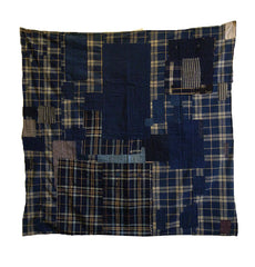 A Superbly Complex Boro Furoshiki: Plaid on Plaid on Stripe