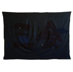 A Very Large Pieced Cotton Boro Banner: Overdyed