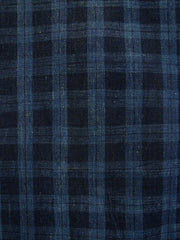 A Blue on Blue Checked Length: Hand Spun Cotton