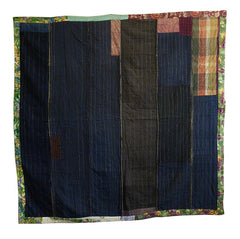 A Large Piece Constructed Sashiko Stitched Cloth: Sleeping Mat or Hearth Cover